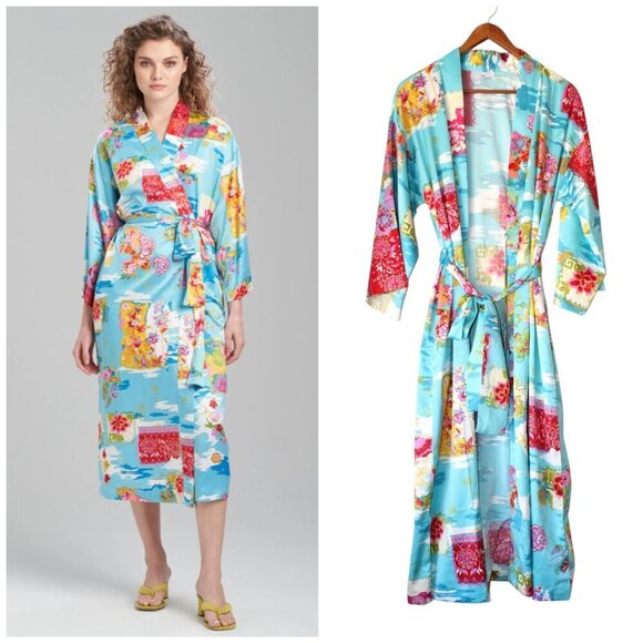 Natori Pacifica Multicolor Geisha Robe Size Small Sleepwear Asian lightweight - Picture 1 of 10